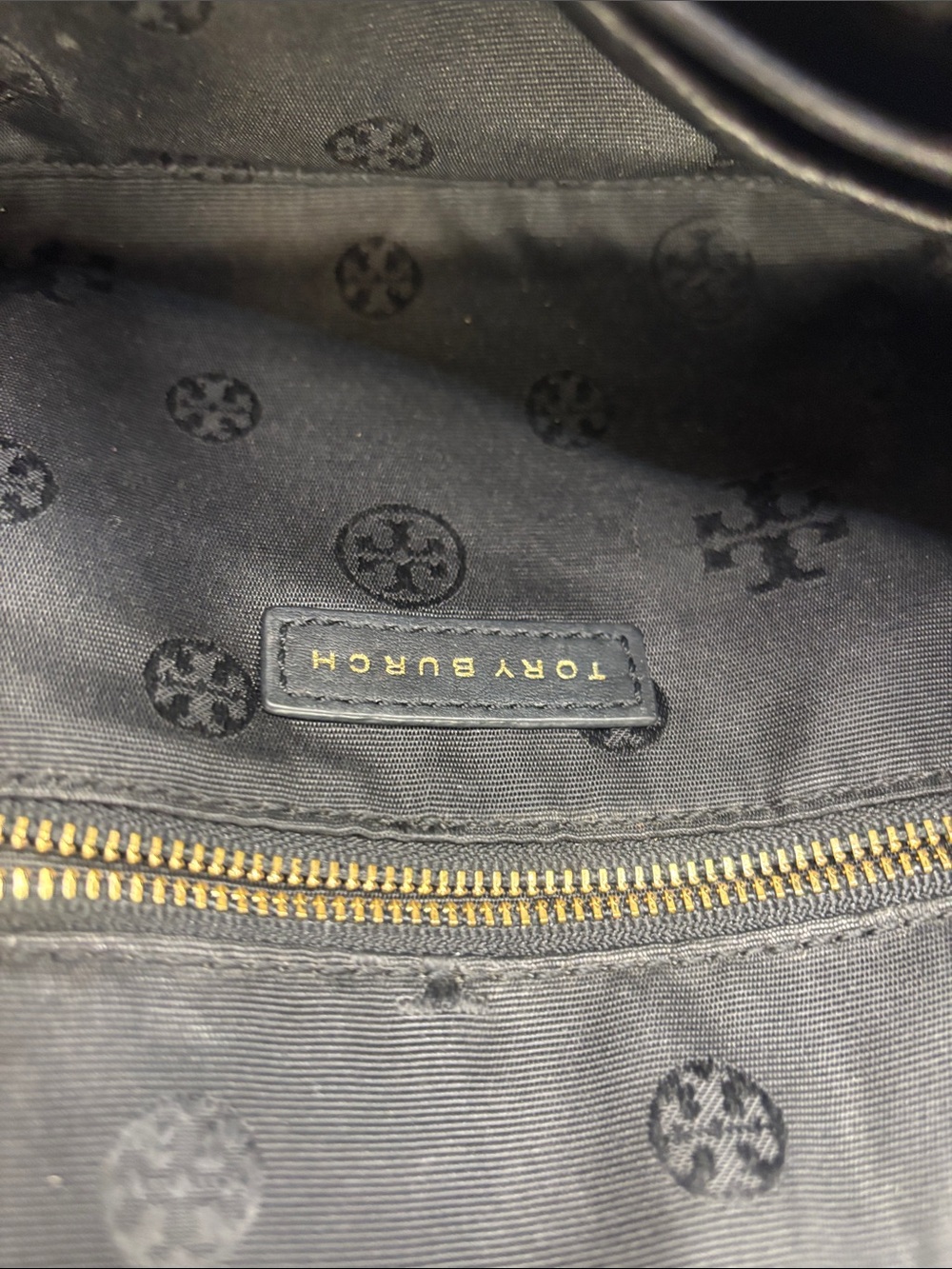 Tory Burch Black Pebbled Leather Flap Crossbody with Gold Hardware - Picture 7 of 9